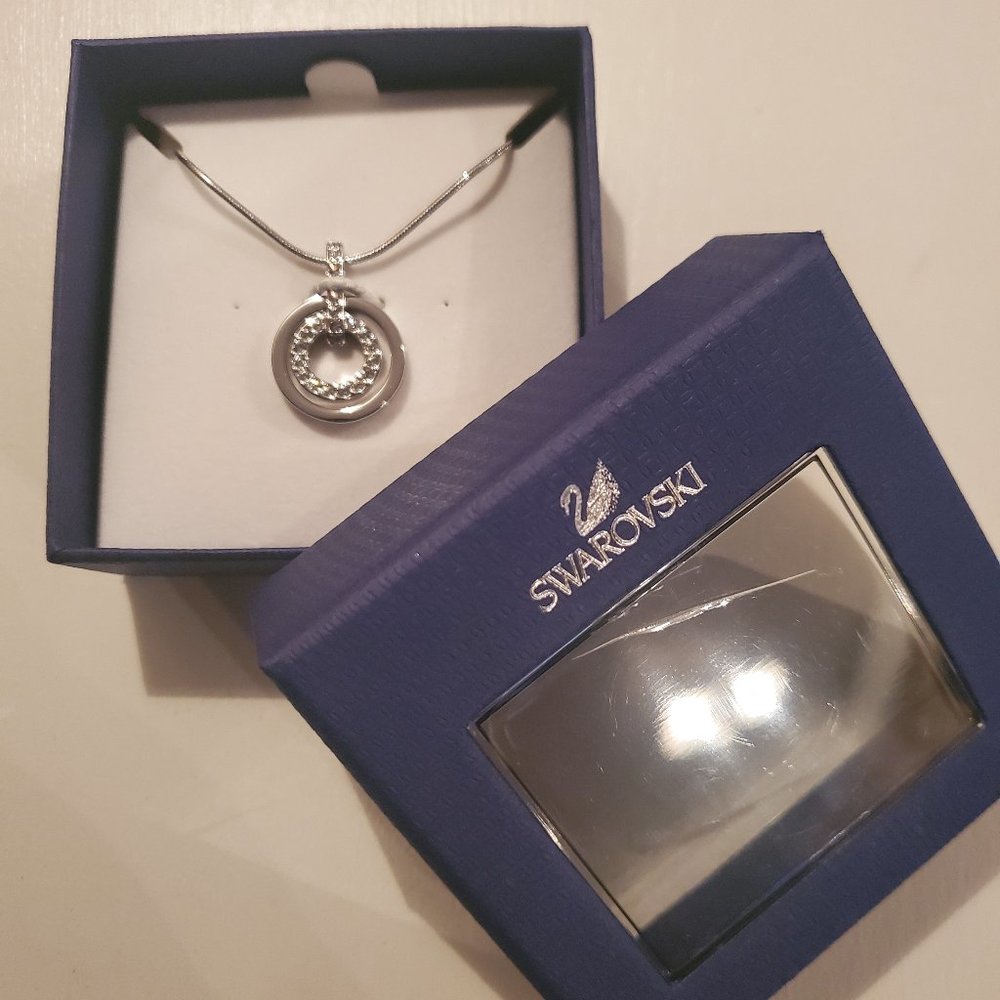 Silver Swarovski Necklace with Crystal Pendant